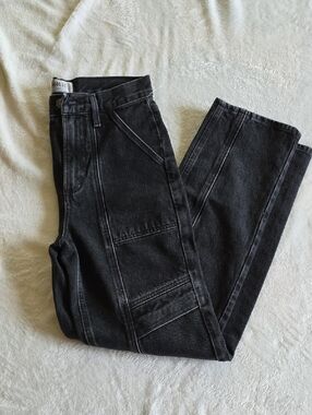 Agolde Black Straight Panel Jeans for Men